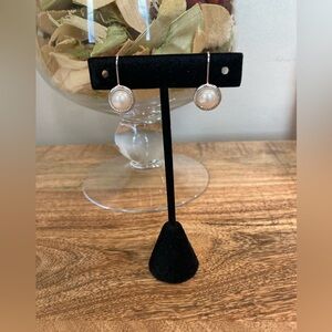 14Kt White Gold Mabe Pearl Drop Earring’s